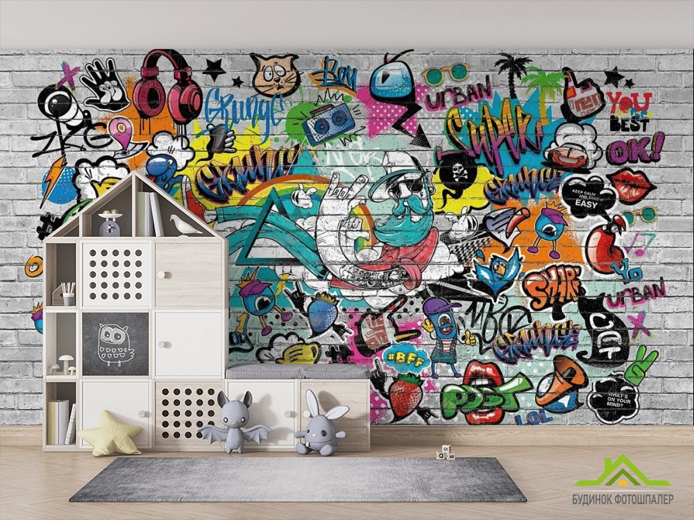 Фотошпалери цегляна стіна для дитячої