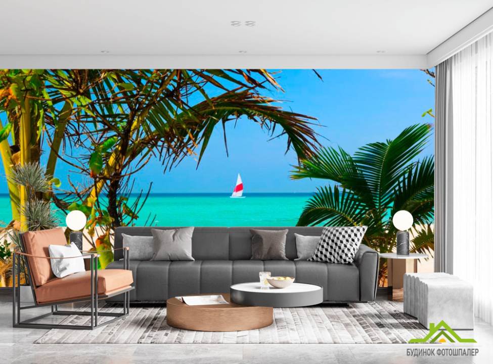 выбрать Фотообои Яхта вдалеке Фотообои Корабли на стену