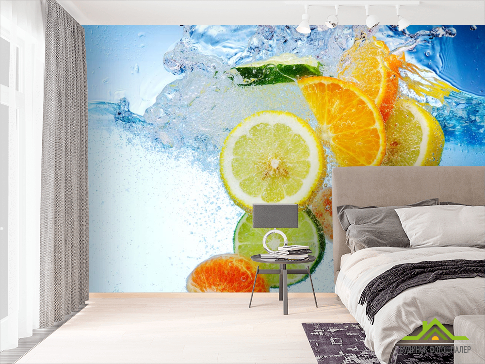 Фотообои цитрусовые в воде