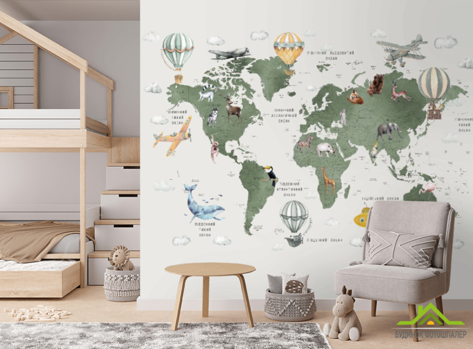 выбрать Фотошпалери карта світу Фотошпалери Розвиваючі карти на стіну