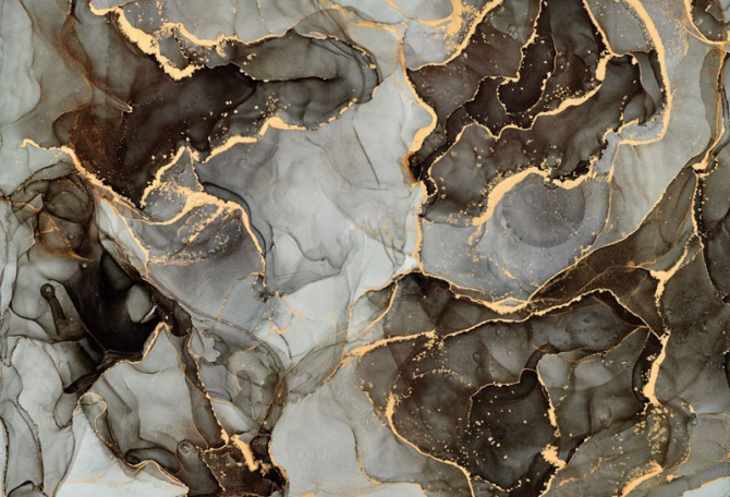 Фотошпалери Коричневий флюїд з золотом