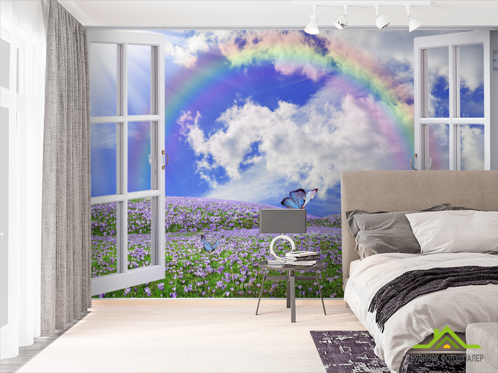 Фотообои Вид из окна на поляну