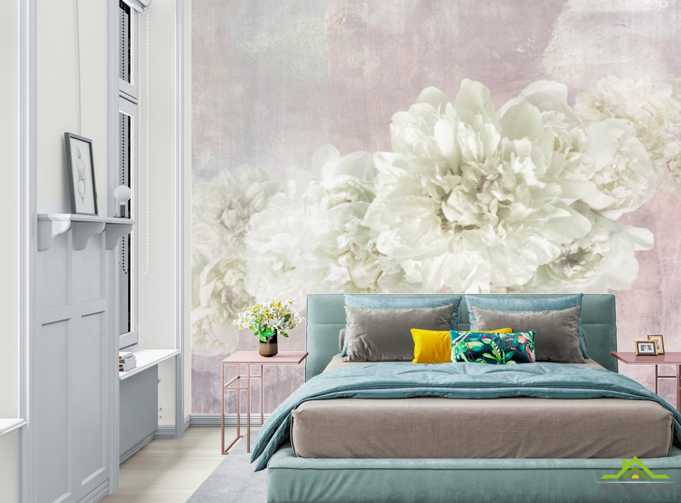 выбрать Фотообои Дизайнерские пионы Фотообои в спальню на стену