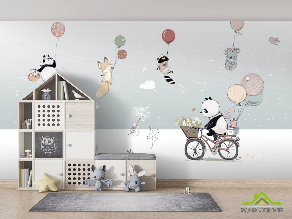 Фотошпалери Тварини на кульках і панда