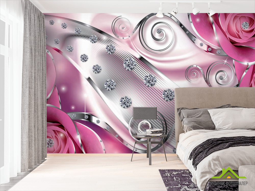 Фотошпалери Троянди з камінням