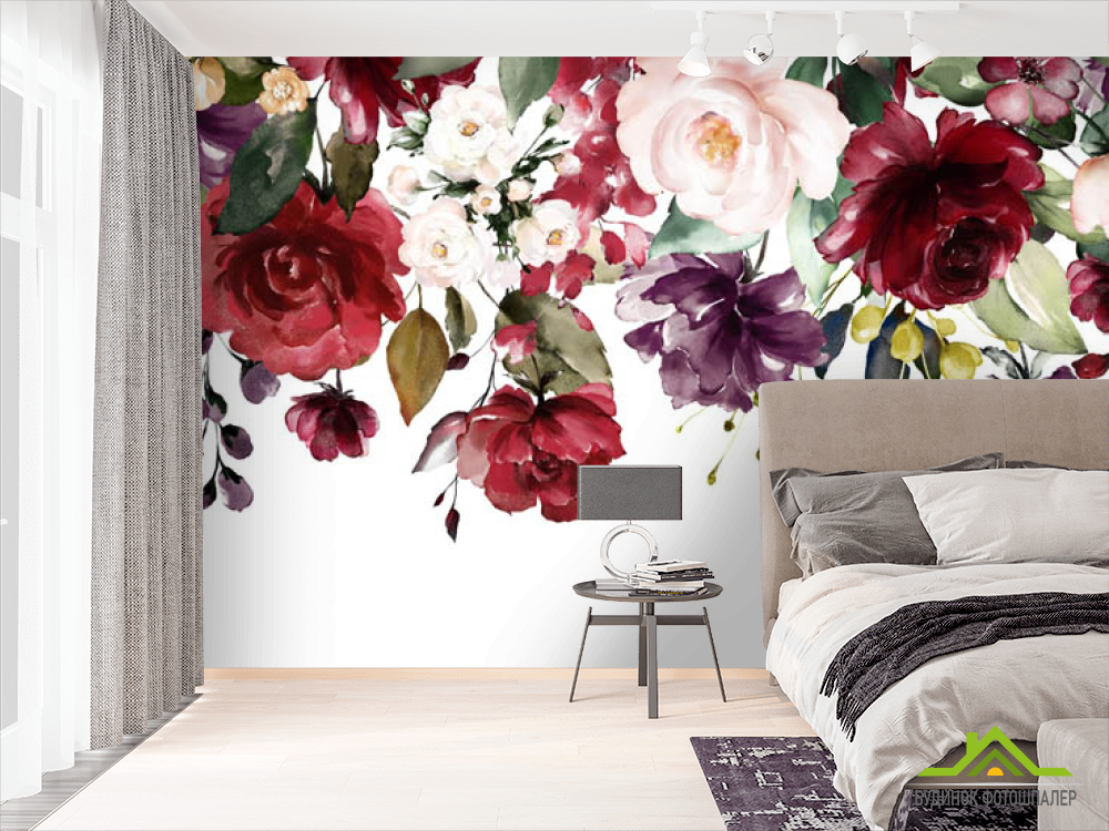 Фотошпалери акварельні квіти