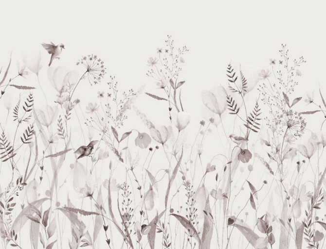 Фотообои Минималистичные цветы розовый оттенок