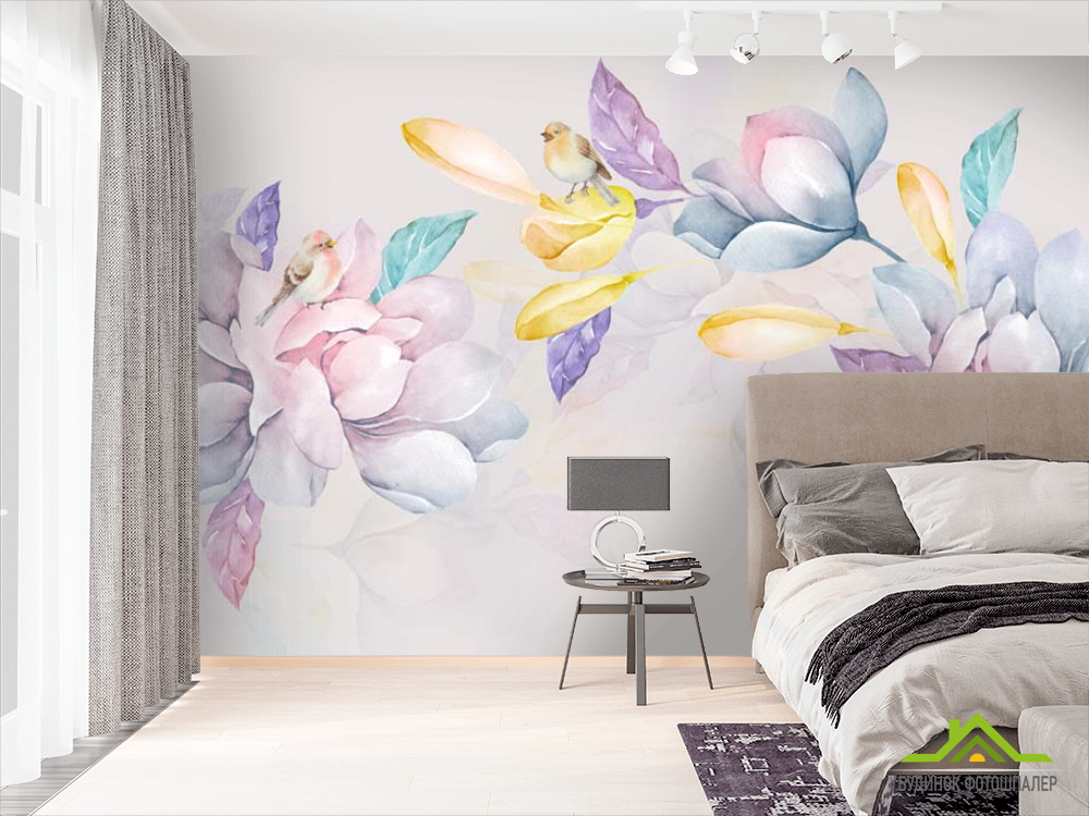 Фотошпалери Акварельні ніжні квіти