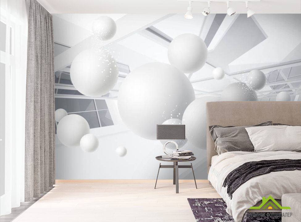 выбрать Фотошпалери сірі кулі 3д Фотошпалери різні на стіну