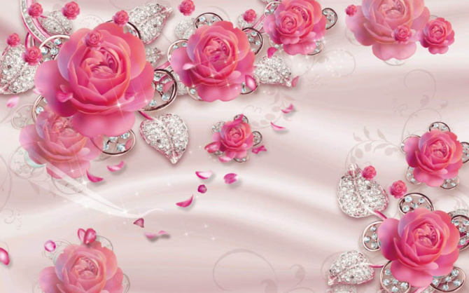 Фотообои 3d розовые цветы