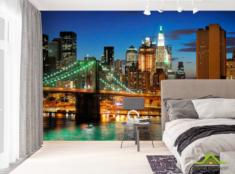 выбрать Фотошпалери Міст нічний New York Фотошпалери Нью Йорк на стіну