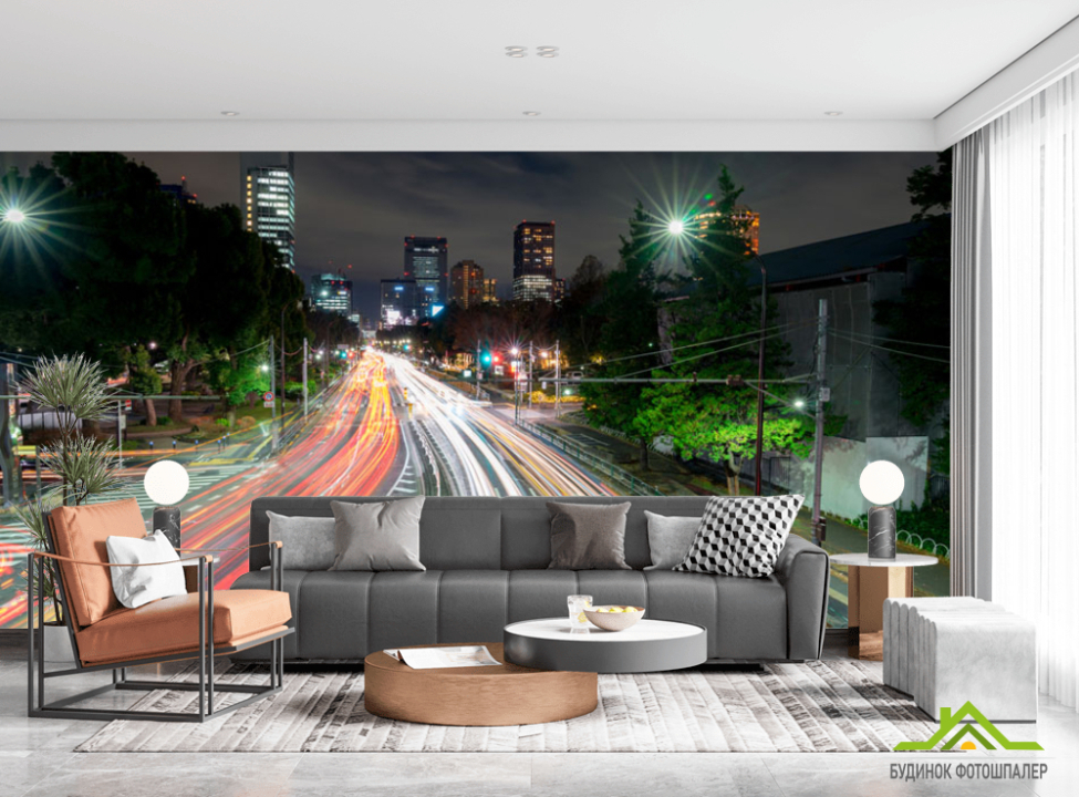 выбрать Фотообои Дорога в мегаполисе Фотообои Расширяющие пространство на стену