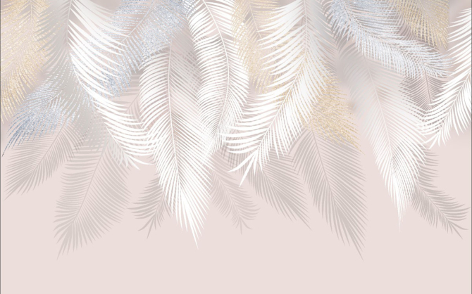 Фотошпалери дизайнерські листя зі стелі