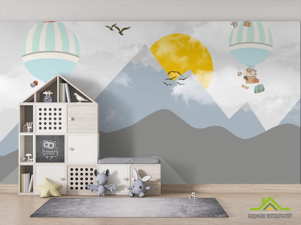 Фотошпалери Гори і повітряні кулі