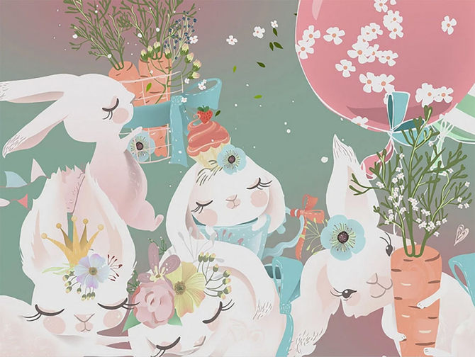 Фотообои Сказочные зайки