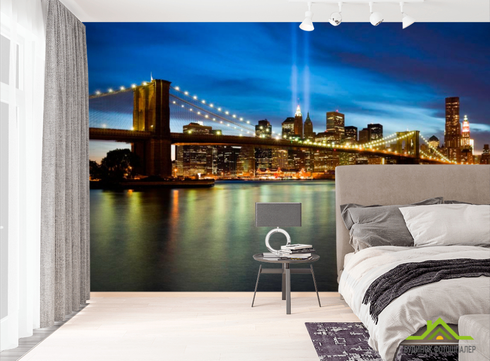 выбрать Фотошпалери Нічний міст Нью Йорк Фотошпалери Нью Йорк на стіну