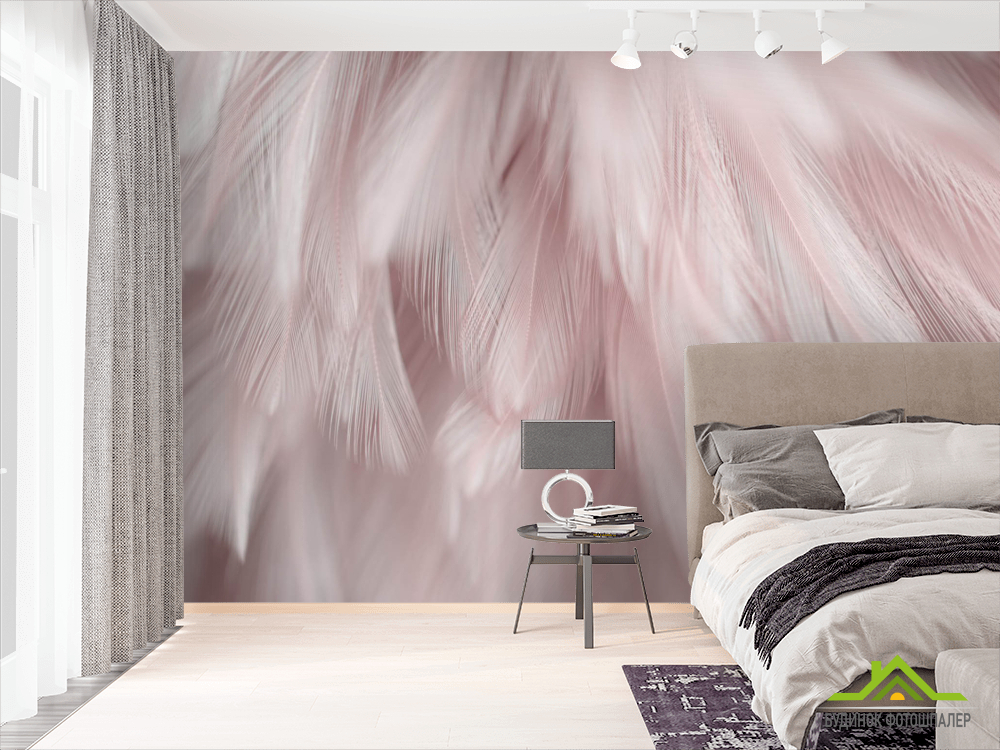 Фотошпалери Пір'я рожеві