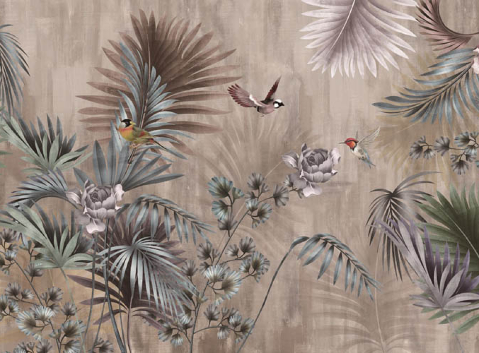 выбрать Фотошпалери тропічні листя і птиці Фотошпалери різні на стіну