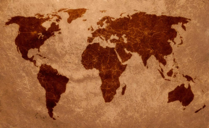 Фотообои Материковая карта