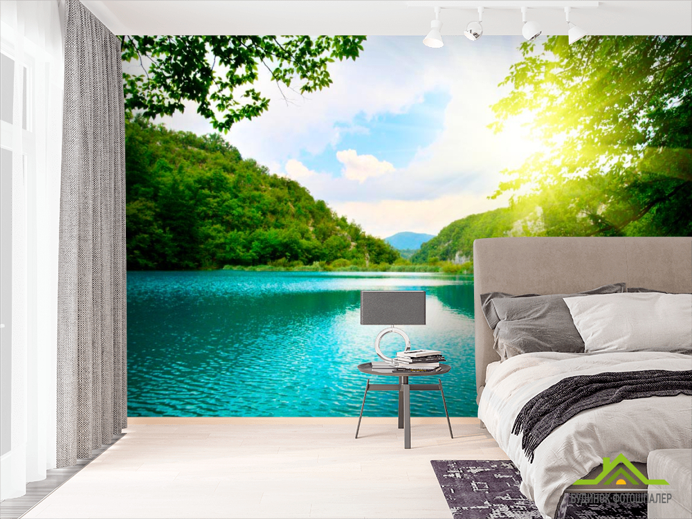 Фотошпалери Сонце, вода