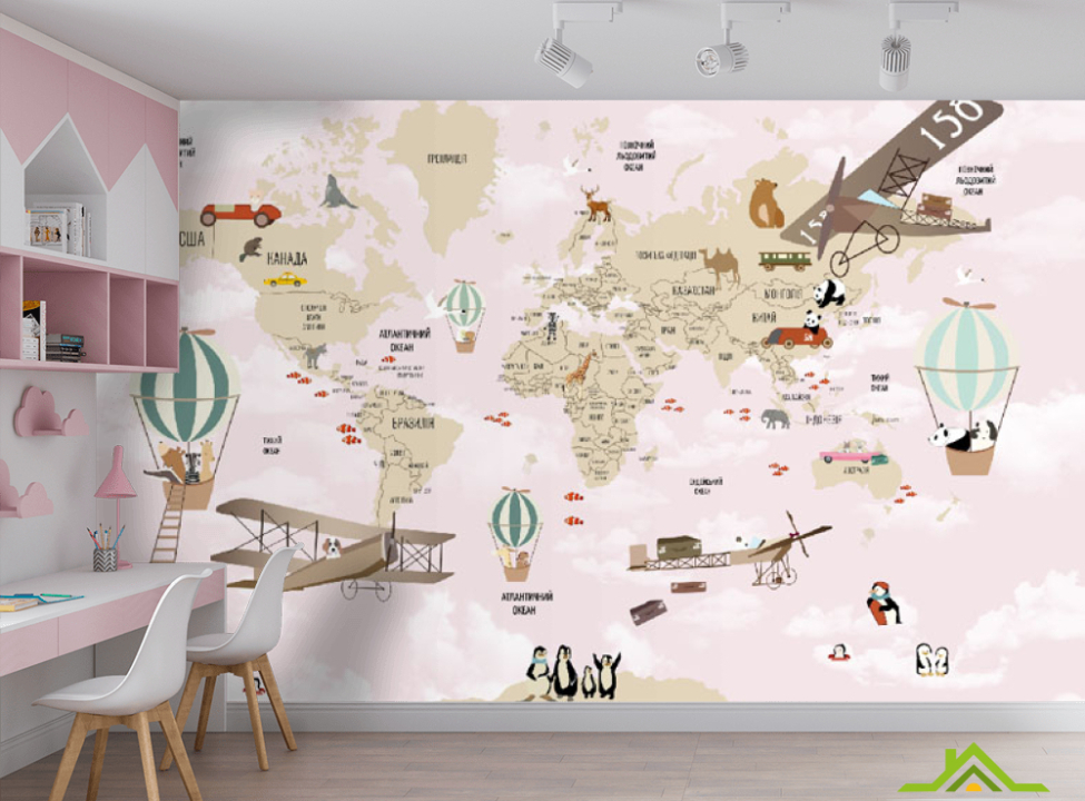 выбрать Фотошпалери Голубая карта детская Дитячі фотообої на стіну