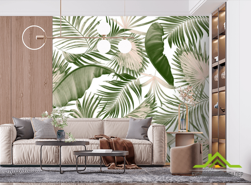 выбрать Фотошпалери Пальмове листя і банан Фотошпалери тропічні листя на стіну