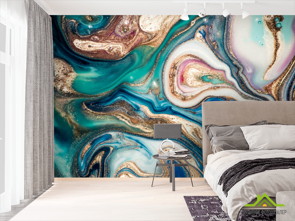 Фотошпалери Золотий Fluid art