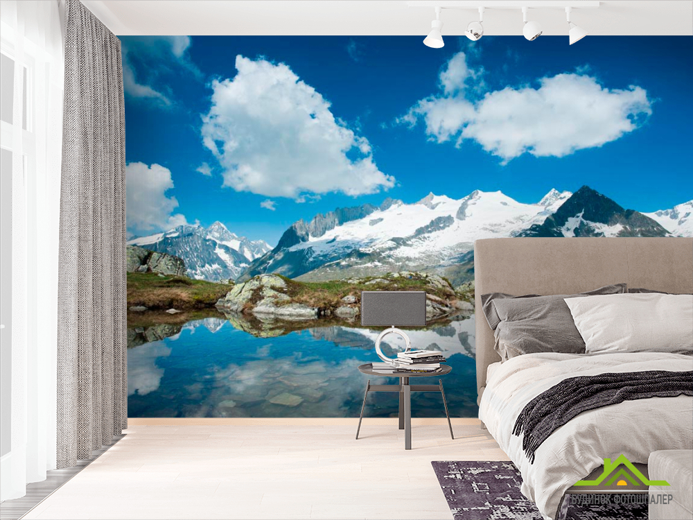 Фотошпалери Сніг, гори, хмари