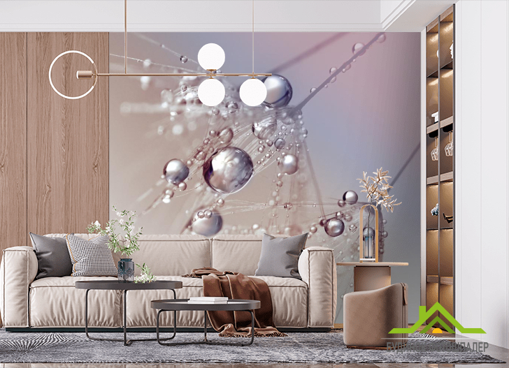 Фотошпалери краплі на кульбабі