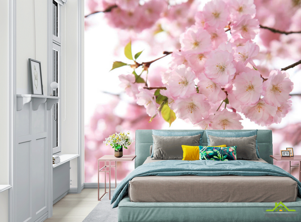 выбрать Фотообои Цветы розовой сакуры Фотообои в спальню на стену