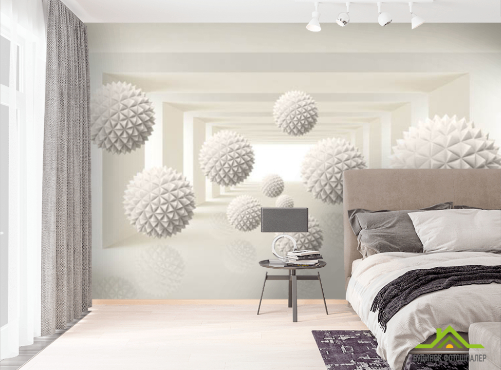 выбрать Фотообои 3d сферы в тоннеле Фотообои 3Д на стену