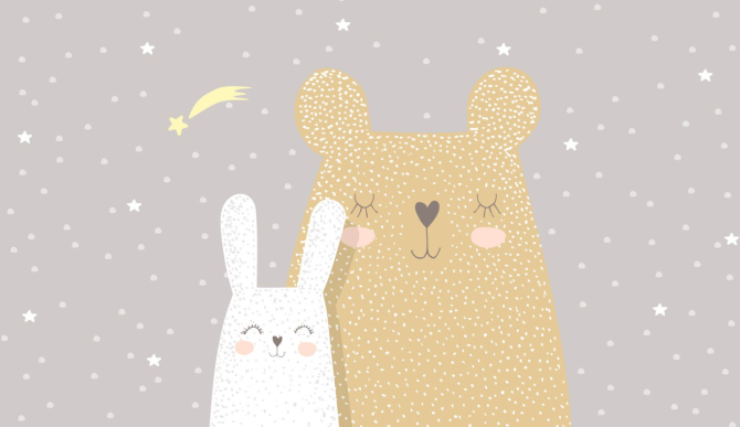 Фотошпалери Ведмедик і зайчик