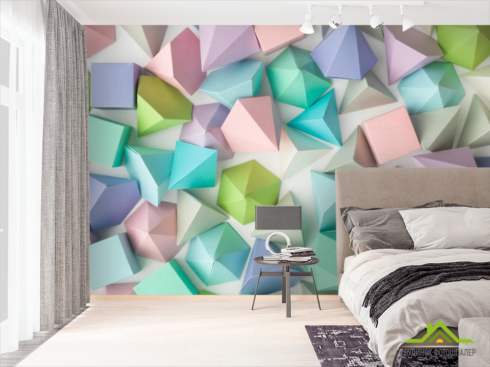 Фотообои разноцветное бумажное оригами