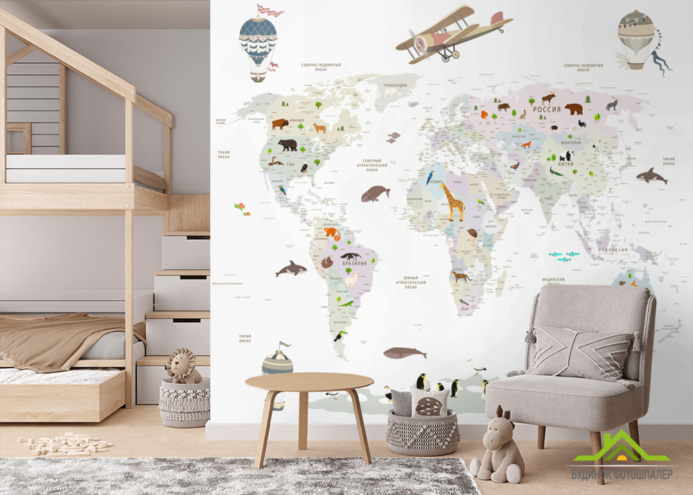 Шпалери в дитячу Карта