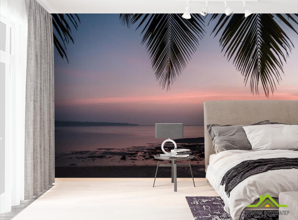выбрать Фотообои закат под пальмой Фотообои Природа на стену