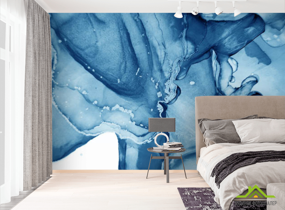 выбрать Фотошпалери сині розводи флюїд Фотошпалери Fluid art на стіну