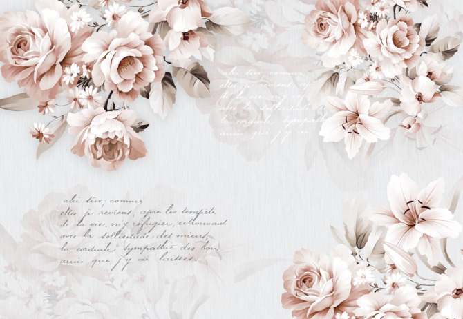 Фотошпалери Векторні квіти з написами