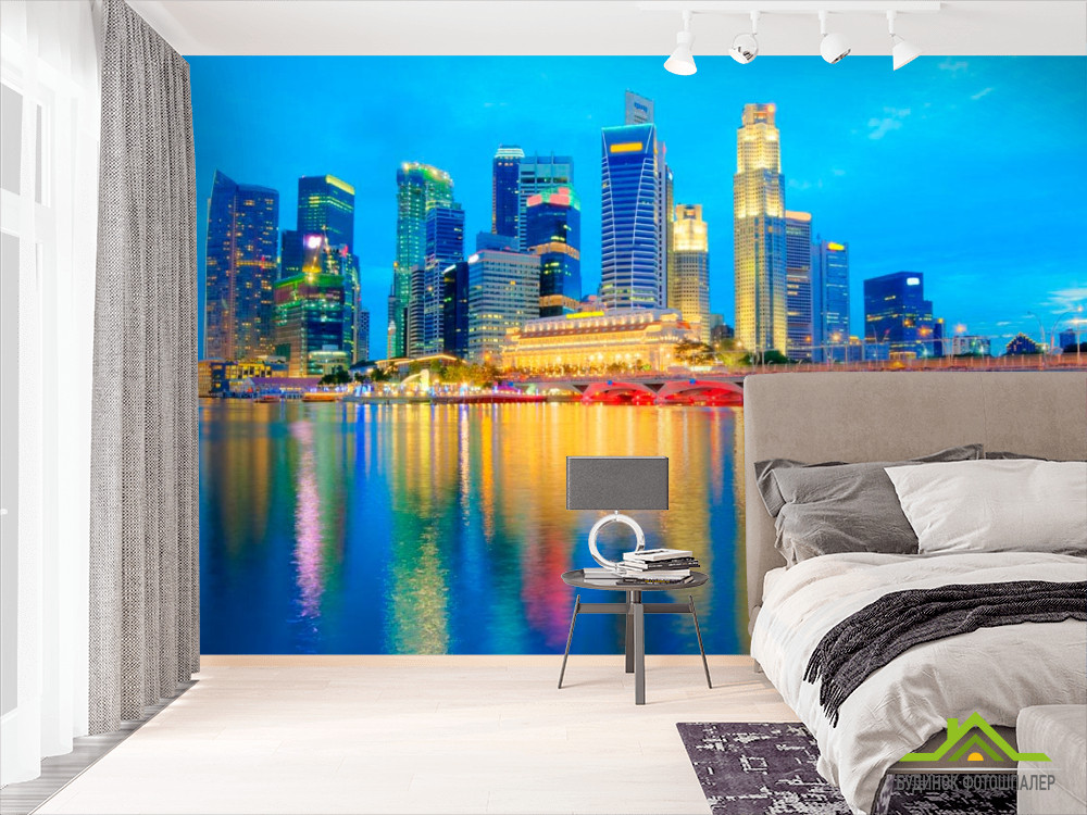 Фотообои Яркий город, мост