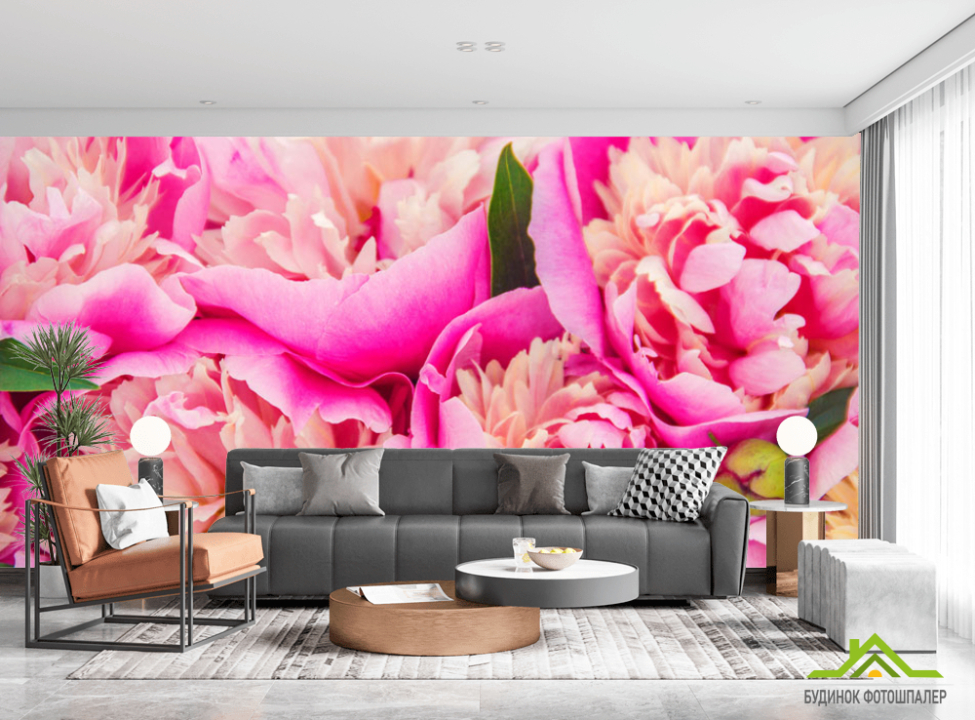 выбрать Фотообои Ярко розовые пионы Фотообои Цветы на стену