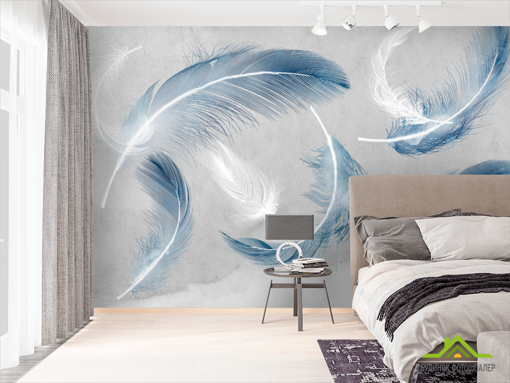 Фотошпалери Пір'я сині
