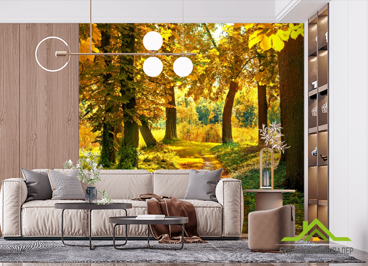 Фотошпалери доріжка в осінньому лісі