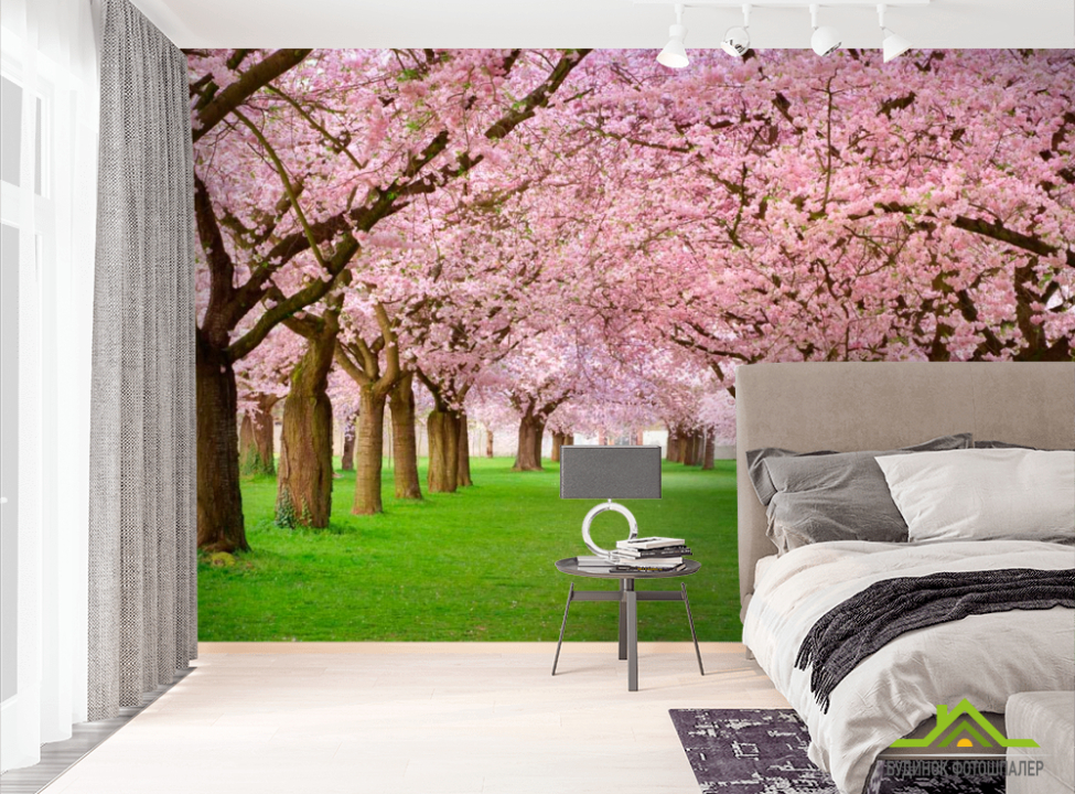 выбрать Фотошпалери Квітучі вишні Фотошпалери Рожеві дерева на стіну
