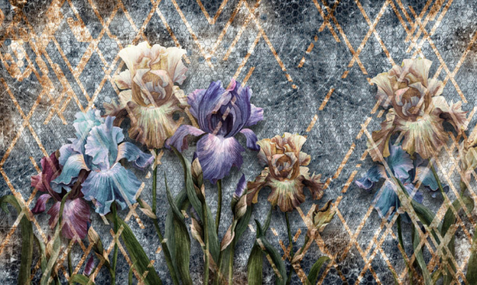 Фотообои Дизайнерские ирисы