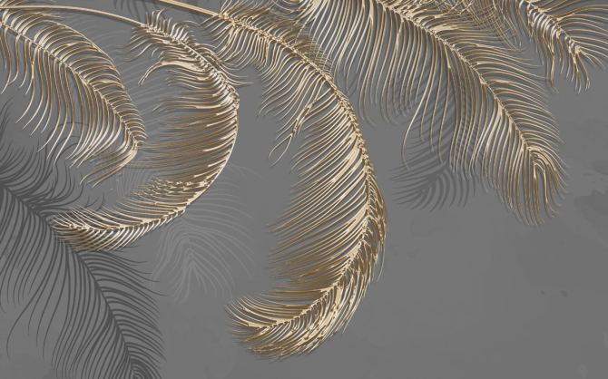 Фотообои золотые листья