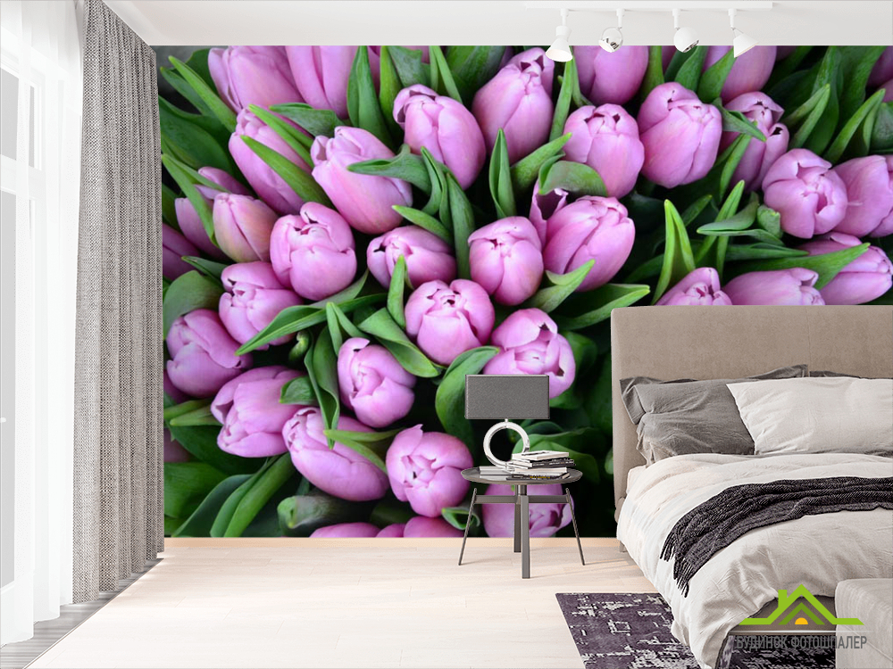 Фотообои Букет фиолетовых тюльпанов