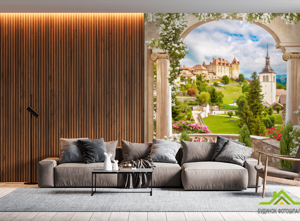 выбрать Фотошпалери Арка з тосканським видом Фотошпалери Фрески на стіну