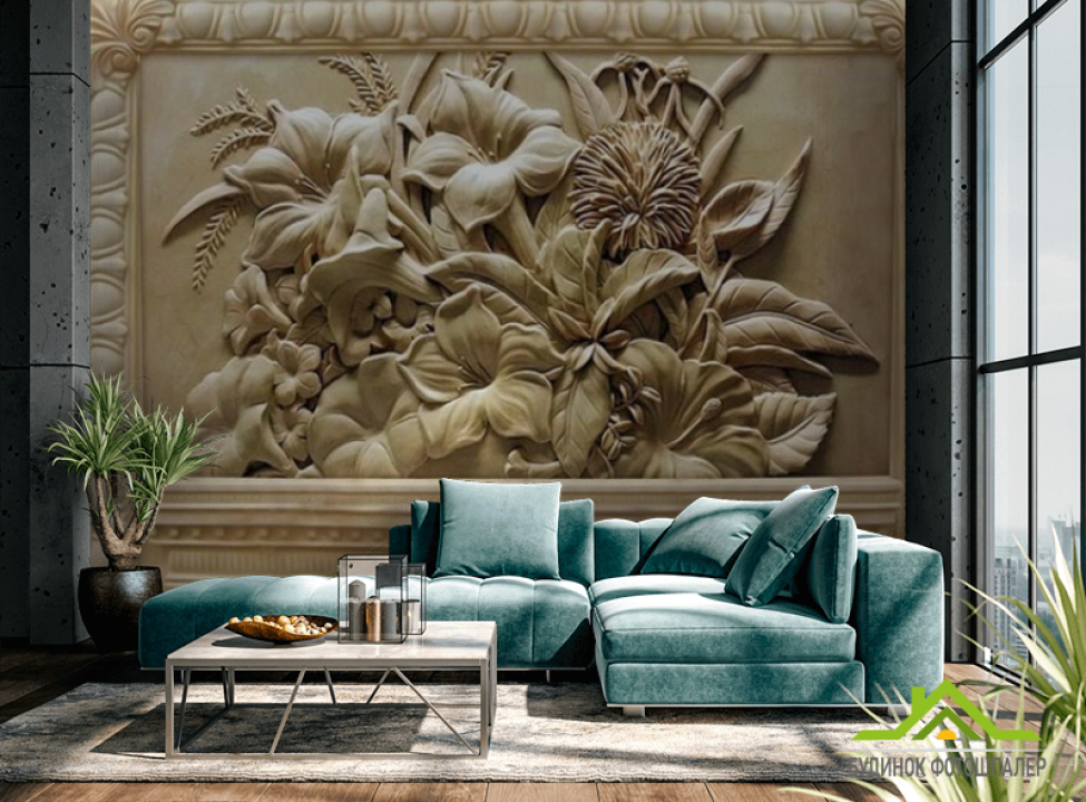 выбрать Фотошпалери Букет, барельєф Фотошпалери 3Д барельєф на стіну