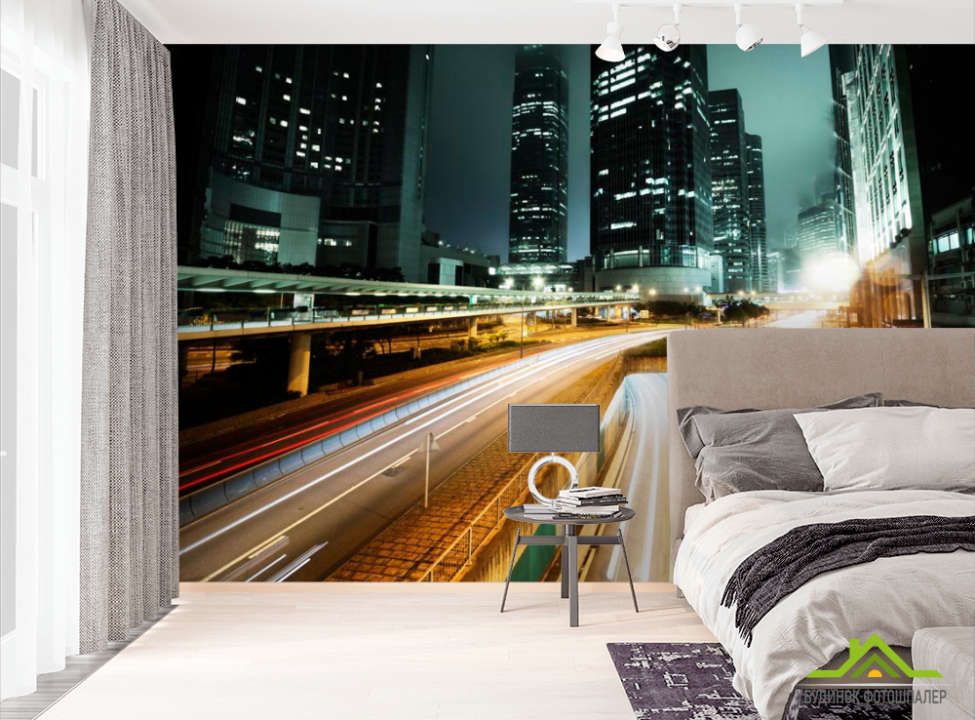 выбрать Фотошпалери Світла дорога вночі Фотошпалери Мости на стіну