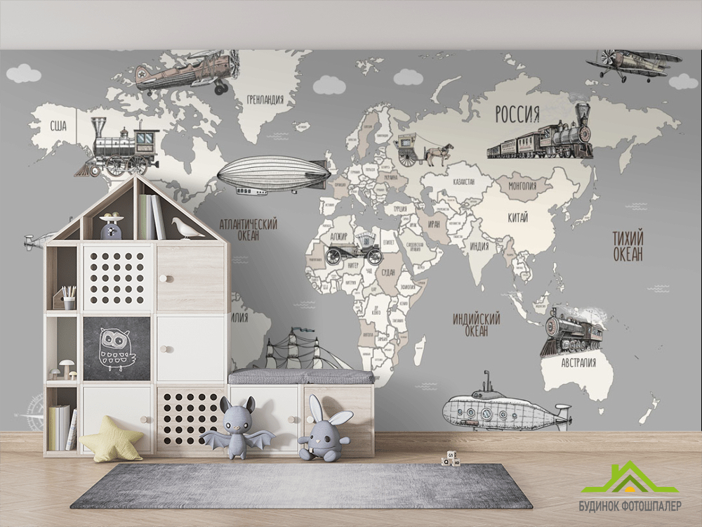 Шпалери в дитячу Карта