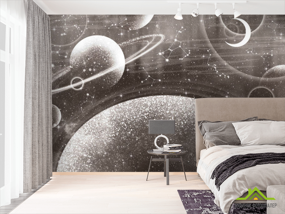 Фотообои Дизайнерская планета зеленый оттенок